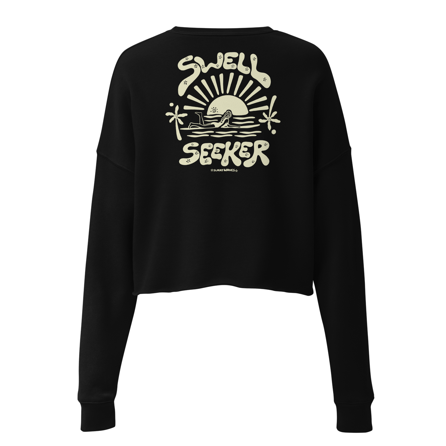 Sweat-Shirt Crop-Top Sweel - black